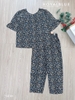 Bộ dài tay lỡ tôn hoa nhí xanh