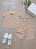 Lửng cổ vuông phối ren vàng hoa