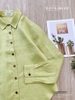 Sơ mi tay dài linen tưng xanh cốm