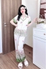 Pijama QDTN lụa latin bướm hồng hoa