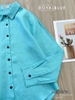 Sơ mi tay dài linen tưng xanh dương