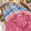 Lửng pijama karo chất cotton mềm, xanh lá
