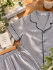 Lửng pijama karo chất cotton mềm, xám