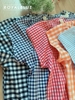 Dài viền ren cotton, karo đỏ