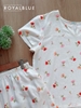Set linen cổ xẻ mặc nhà, trắng hoa
