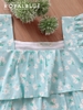 Đùi bèo tầng cotton, hoạ mi xanh