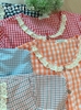 Dài viền ren cotton, karo cam