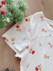 Set linen cổ xẻ mặc nhà, trắng hoa