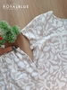 Set linen cổ xẻ mặc nhà, xám trắng