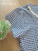 Dài viền ren cotton, karo xanh bích