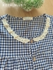 Dài viền ren cotton, karo xanh bích