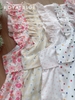 Đùi bèo tầng cotton, karo vàng hoa