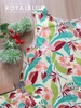 Set linen sát tay hoạ tiết tropical, hoa nâu vàng
