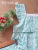 Đùi bèo tầng cotton, hoạ mi xanh