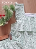 Đùi bèo tầng cotton, xanh hoa tím