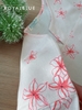 Set linen cổ xẻ mặc nhà, hồng hoa đỏ