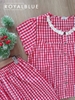 Dài cổ ren cotton, karo đỏ