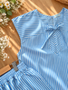Dài sọc kẽ cotton thắt nơ, sọc xanh