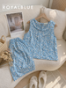 Lửng cổ bèo cotton, hoa xanh trắng