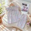 Dài sọc kẽ cotton thắt nơ, sắc màu