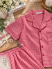 Lửng pijama karo chất cotton mềm, đỏ
