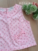 Lửng cổ bèo cotton, karo hồng nơ
