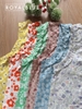 Đùi sát nách nẹp bèo cotton, hoa xanh