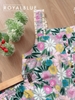 Đùi dây bản phối ren cotton, cúc tím xanh