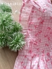 Đùi cổ vuông cotton, karo hồng hoa