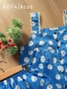 Đùi dây bản phối ren cotton, hoa xanh trắng