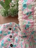 Đùi dây bản ren cotton, hoa hồng xanh