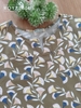 Set linen cổ xẻ mặc nhà, hoa xanh trắng
