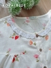Đùi cổ ren nút gỗ chất linen xinh yêu, trắng hoa