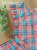 Lửng cánh tiên cotton, karo đỏ xanh