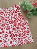 Lửng cổ bèo cotton, đỏ hoa