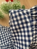 Lửng cánh tiên cotton, karo xanh đậm