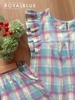 Lửng cánh tiên cotton, karo tím xanh