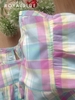 Lửng cánh tiên cotton, karo tím xanh