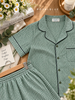 Lửng pijama karo chất cotton mềm, xanh lá