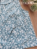 Lửng cổ bèo cotton, hoa xanh trắng
