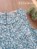 Lửng cổ bèo cotton, hoa xanh trắng