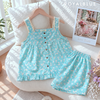 Đùi dây bản ren cotton, xanh cúc
