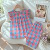 Lửng cánh tiên cotton, karo đỏ xanh
