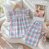 Lửng cánh tiên cotton, karo tím xanh