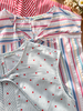 Dài sọc kẽ cotton thắt nơ, tim sọc xanh