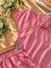 Dài sọc kẽ cotton thắt nơ, sọc đỏ
