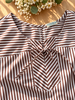 Dài sọc kẽ cotton thắt nơ, sọc nâu