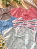 Dài sọc kẽ cotton thắt nơ, sọc đỏ