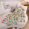 Set linen sát tay hoạ tiết tropical, hoa nâu vàng
