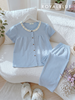 Dài viền ren cotton, karo xanh biển